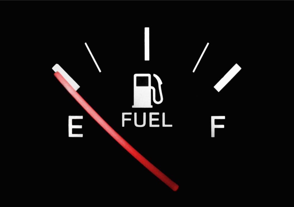 Running out of gas is an easily avoided road trip danger.