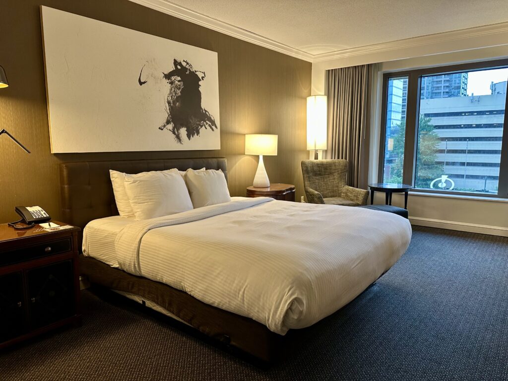 King room at The Logan Hotel in Philadelphia's Museum District.