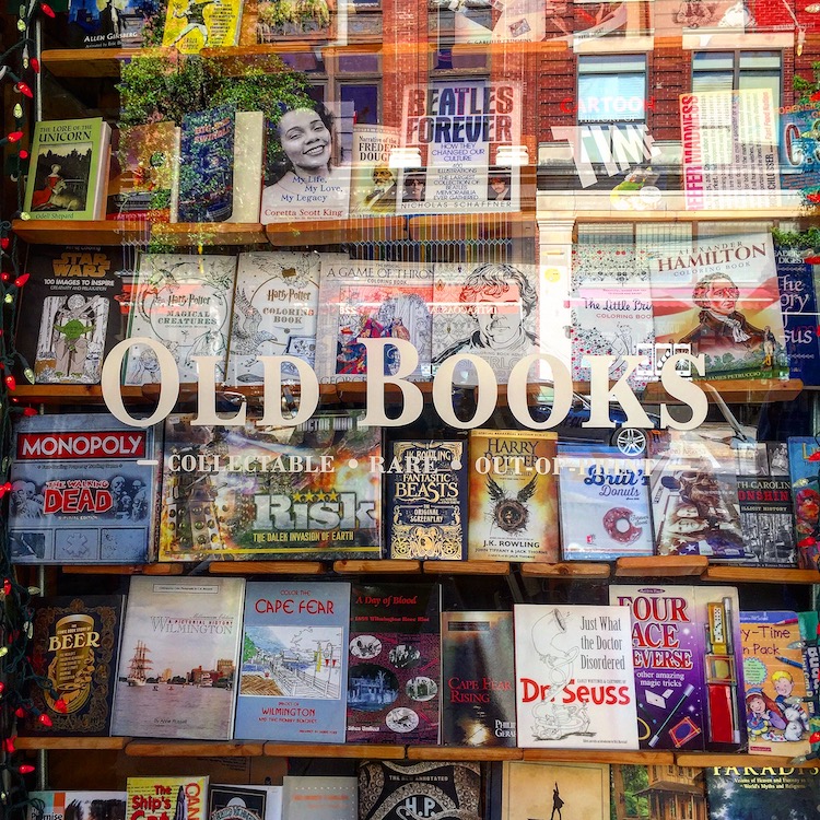 Old Books storefront - one of the best things to do in Wilmington NC