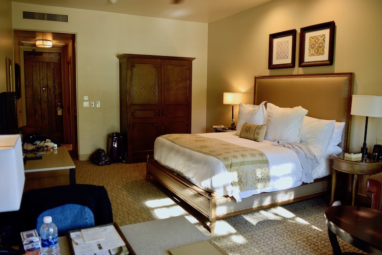 A king room at the Ponte Vineyard Inn, one of the famous Temecula wineries.
