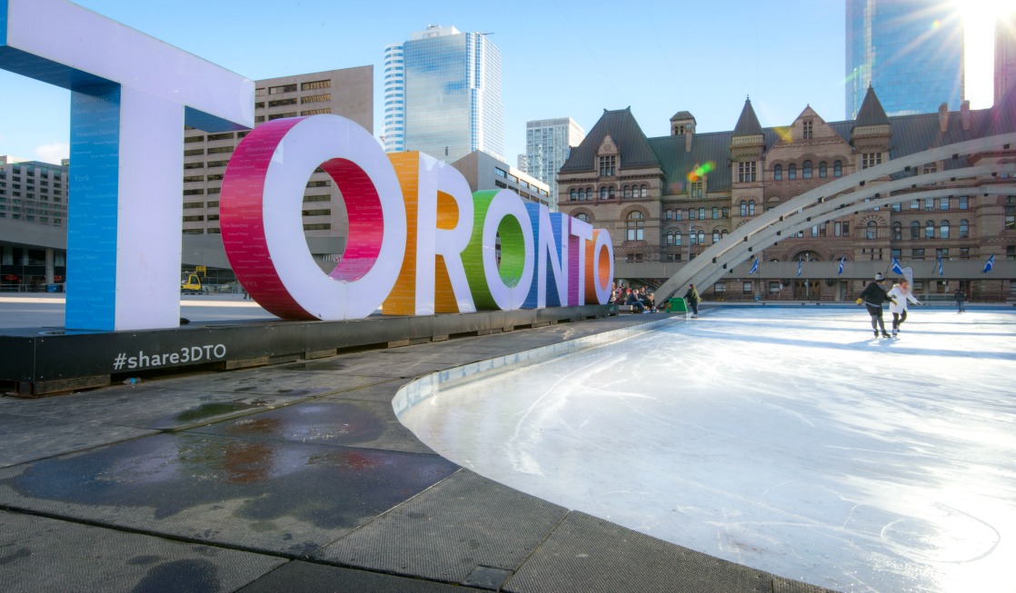 A trip to Nathan Phillips Square in Toronto is a must in winter!