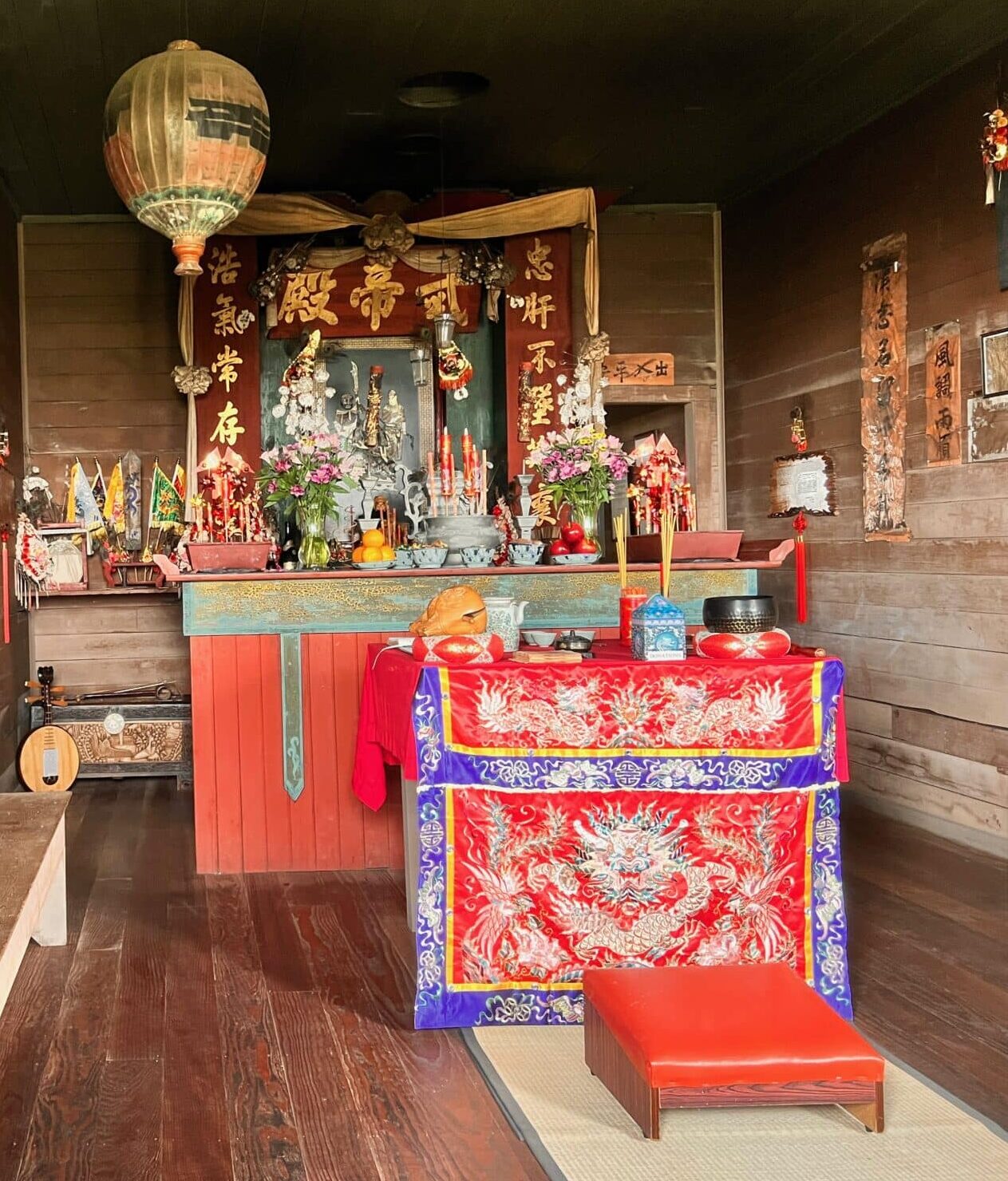 Interior of the Temple Kwan Tai in Mendocino California