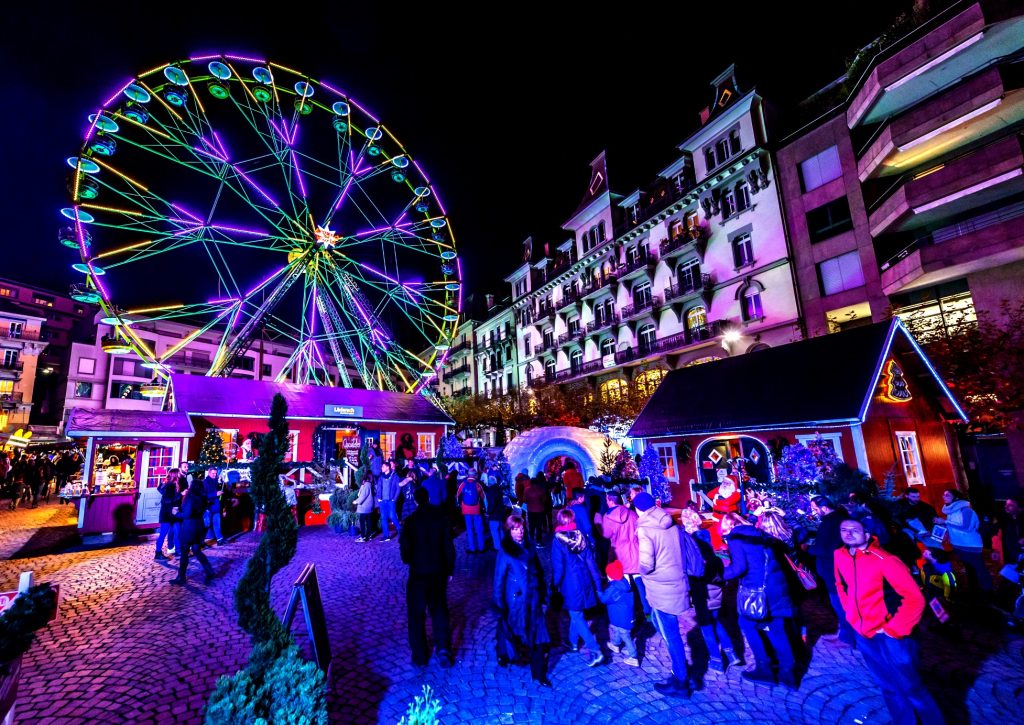 Ferris wheel at a European Christmas market.