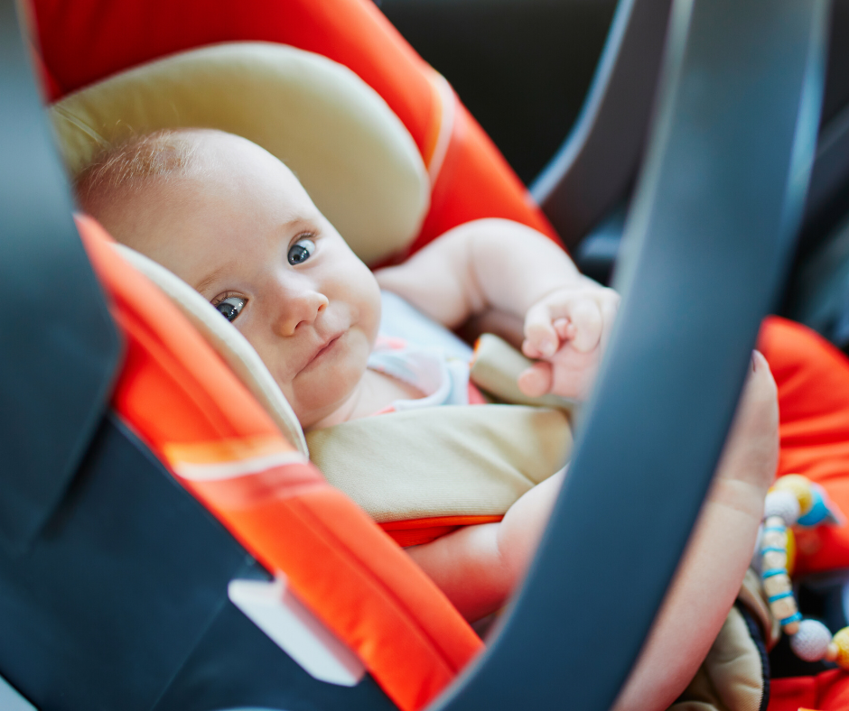 Infant car seat outlet on plane