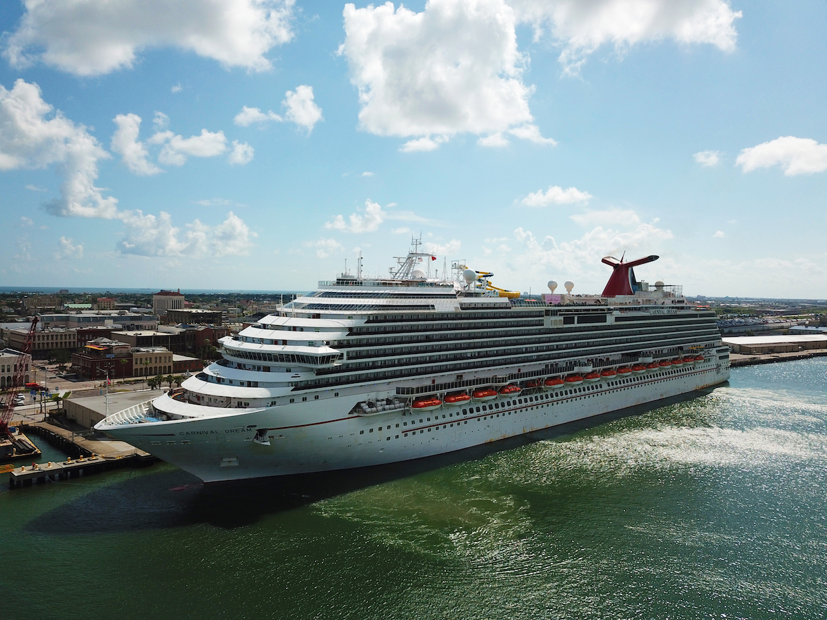 large ship ready to cruise out of Galveston Texas