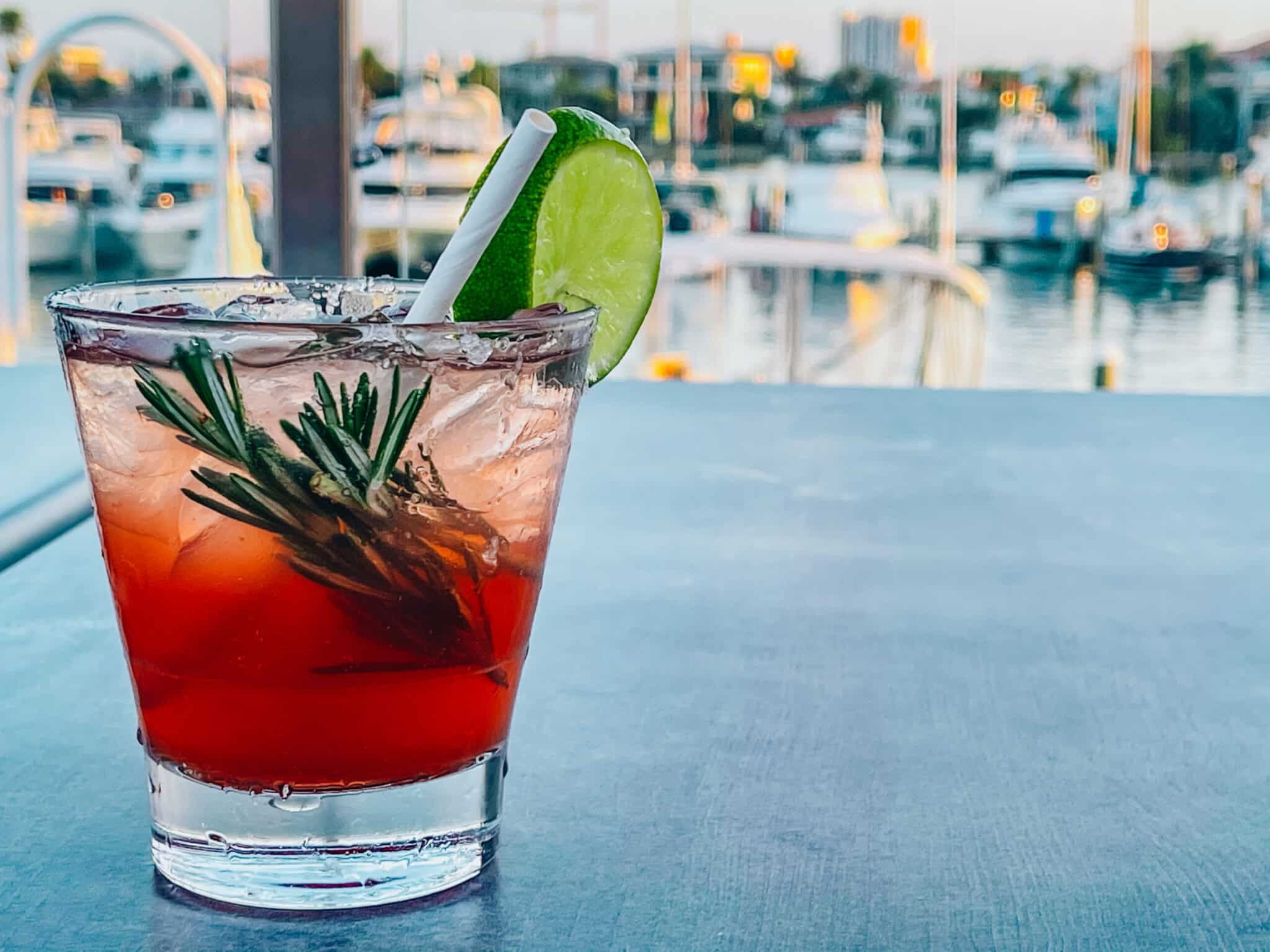 a drink at a restaurant in clearwater, Florida