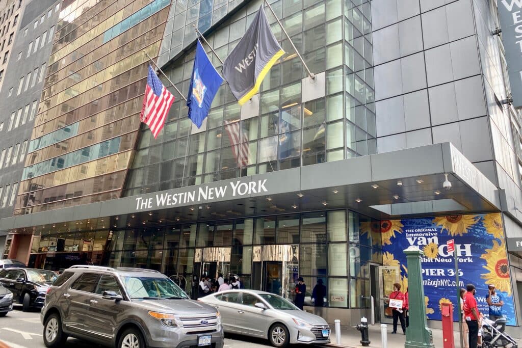 Exterior of the Westin hotel in Times Square