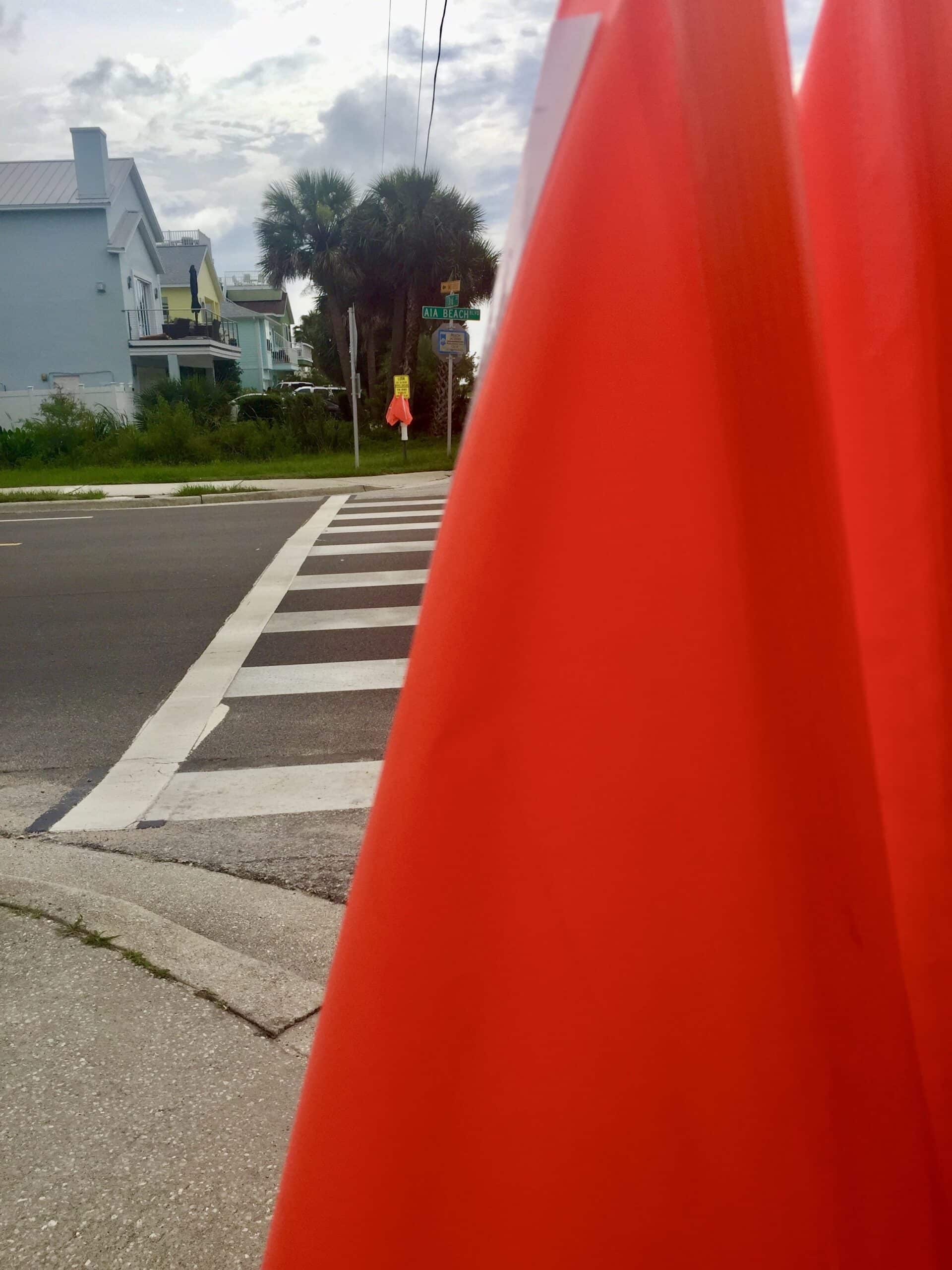 St. Augustine beaches add flags to intersections.