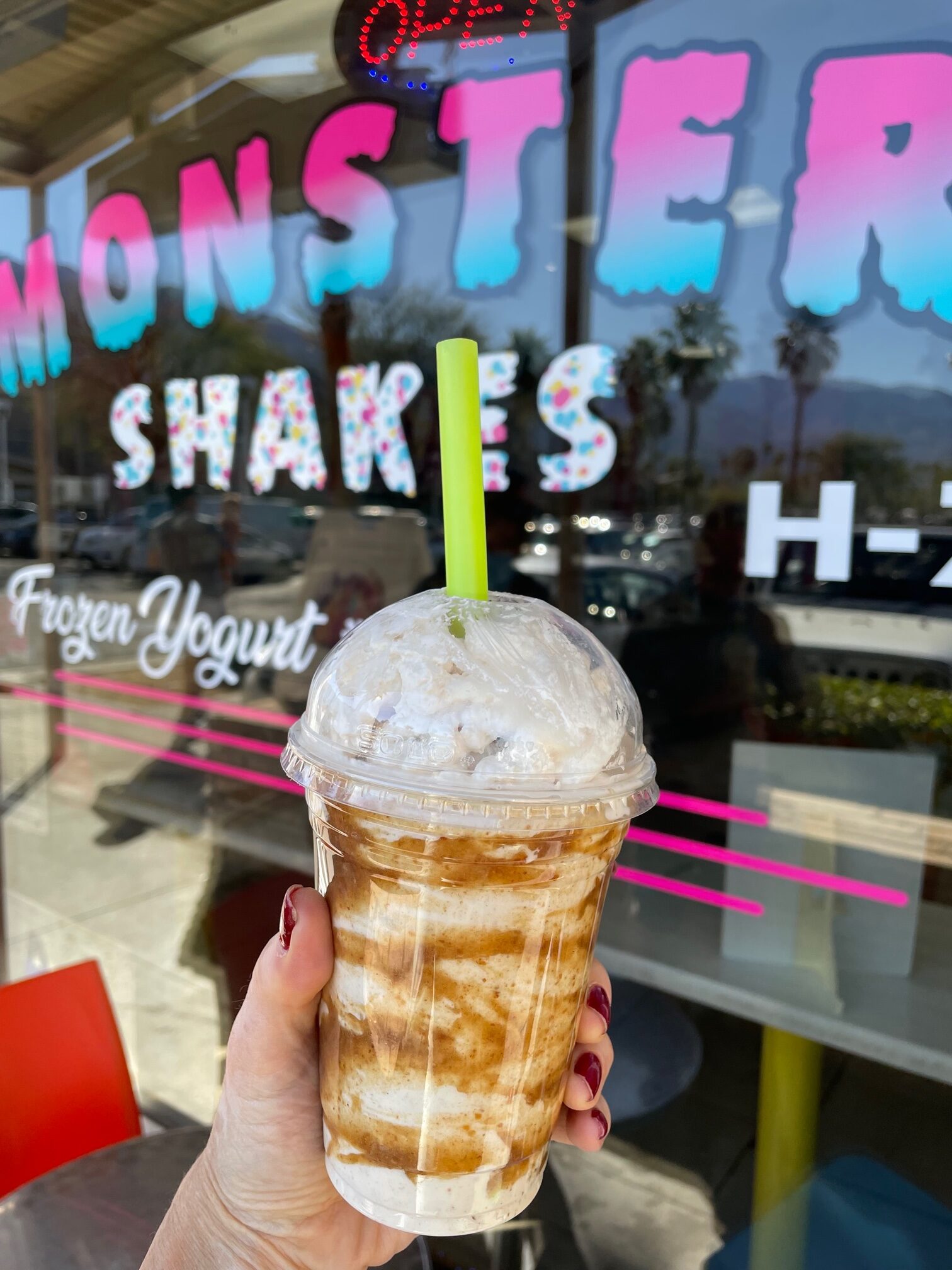 Popular date shake at Monster Shakes in Palm Springs CA
