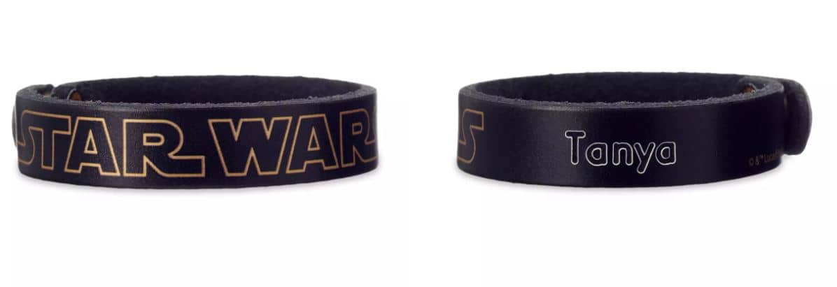 Star Wars Logo Leather Bracelet Personalizable