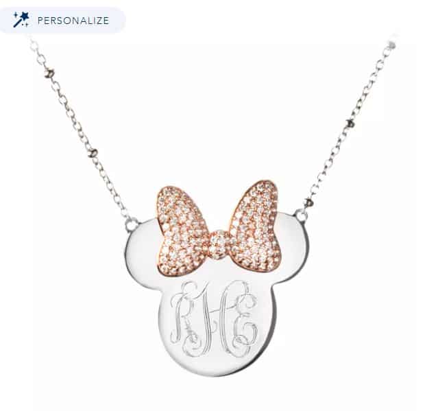 Minnie Mouse Monogram Necklace by Rebecca Hook Personalizable