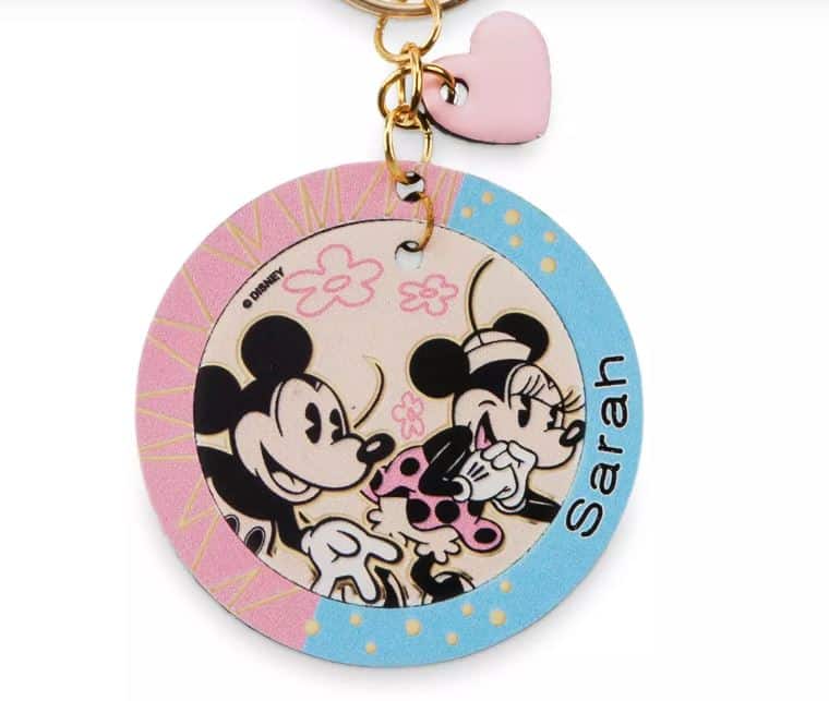 Mickey & Minnie Leather Keychain Personalizable