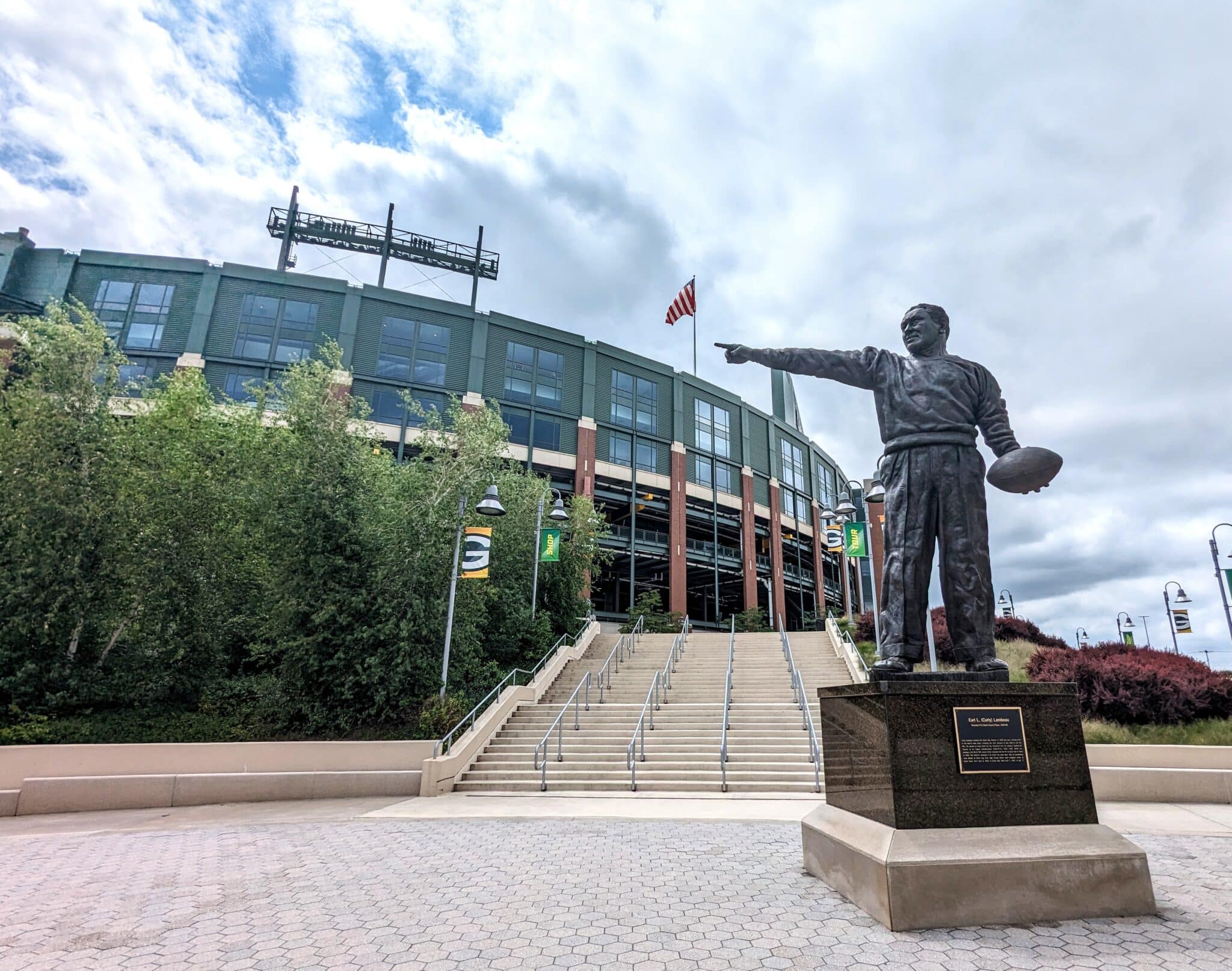 Statue of Curly Lambeau in Green Bay Wisconsin