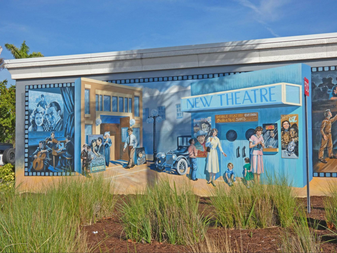 Murals about an old theater.
