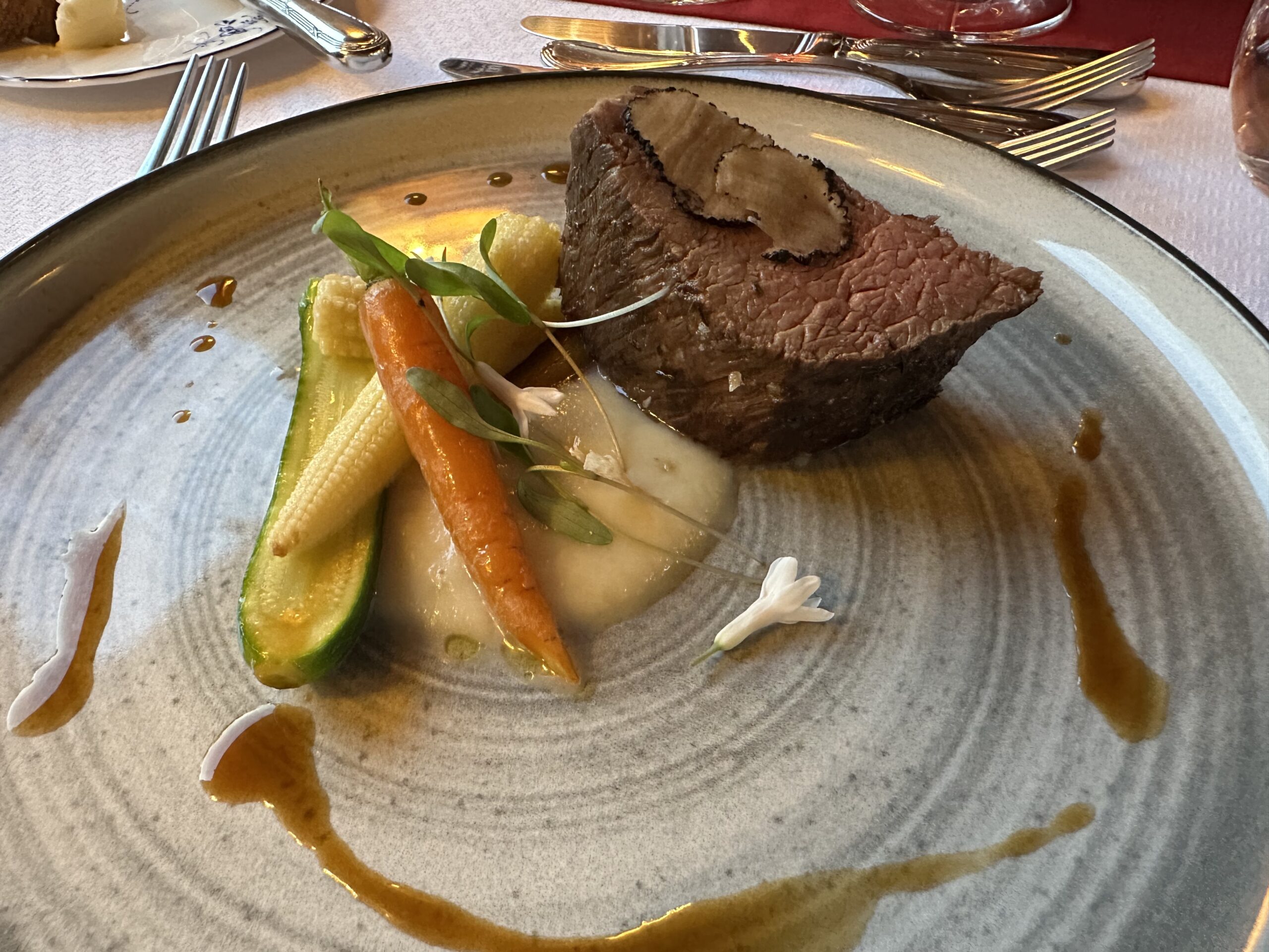 beef filet aboard La Belle Epoque