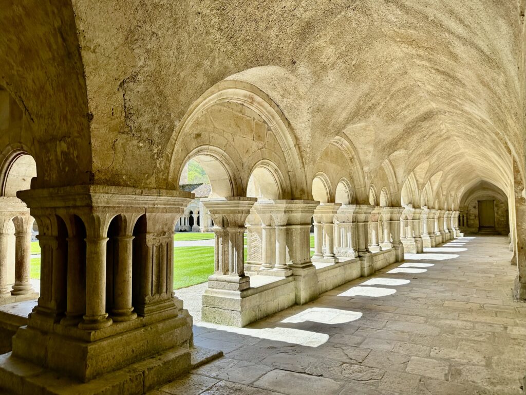 Cloisters at the Abbaye de Fontenay in Burgundy.
