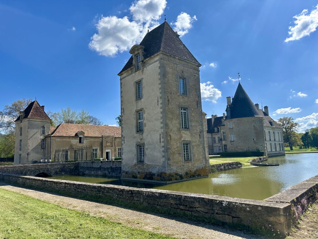 Chateau de Commarin and moat.