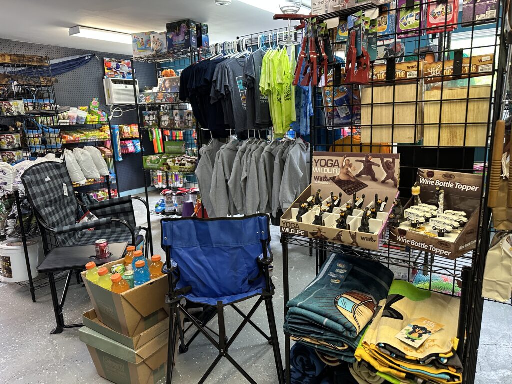 Camp store display at Spacious Skies Woodland Hills.