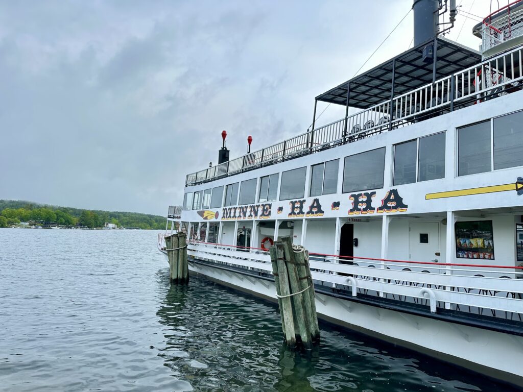 Minne-Ha-Ha paddlewheel steamboat on Lake George.