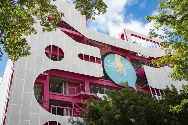 Decorated garage Miami Design District