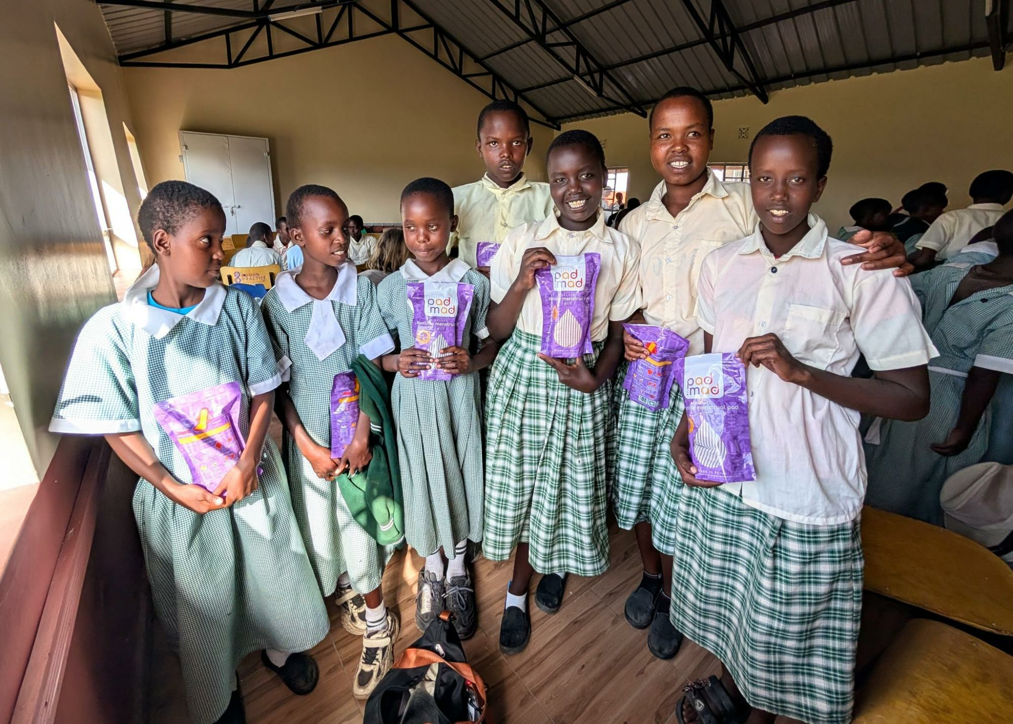 Schoolgirls in Kenya get Mad Pad kits