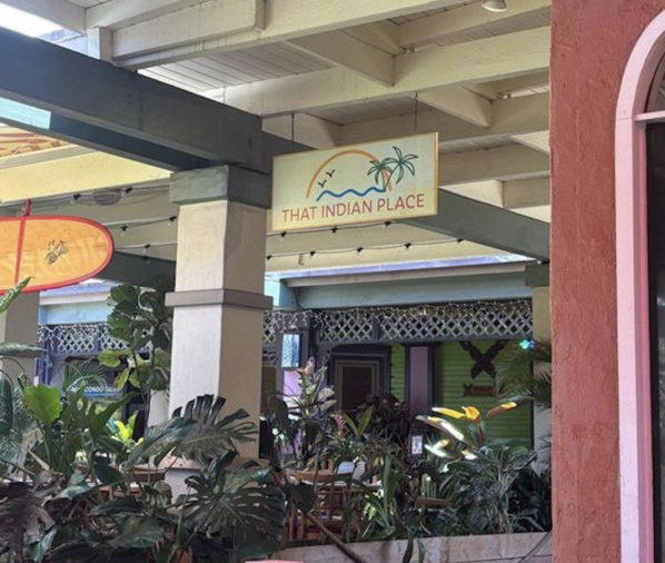 Sign with name "That Indian Place" outside of the establishment