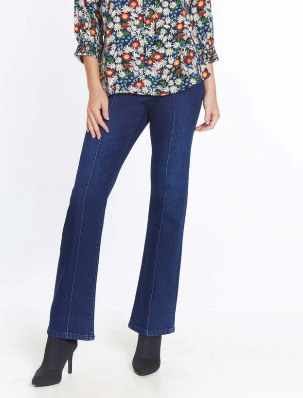 Classic flare leg jeans in a dark wash from Vickie's Gifts
