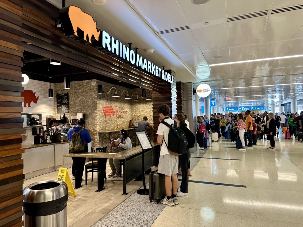 Facade of Rhino Market & Deli at Charlotte Douglas Airport.