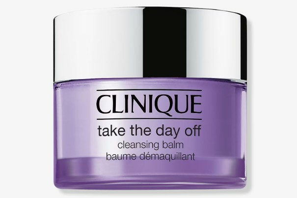 Jar of Clinique take the day off cleansing balm in a purple jar with silver lid.
