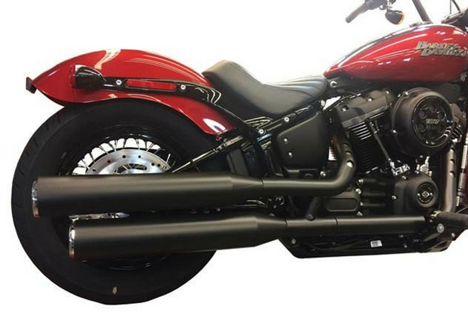 After-market Motorcycle slip-on mufflers.