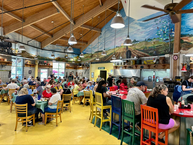 Interior of State Farmers Market restaurant in Raleigh, NC.