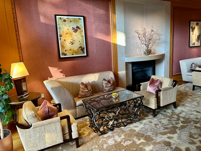 Lounge space at The Umstead hotel and spa in Cary, NC.