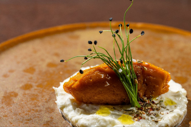 An appetizer dip with ricotta from L'Ostrica restaurant. 