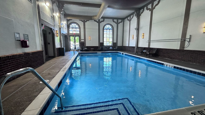 A large indoor pool at Hotel Royer.