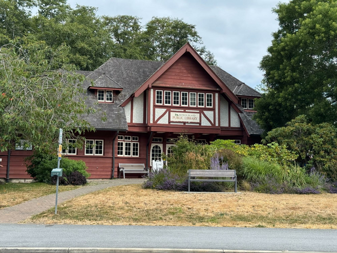A public library in a Tudor style buildings.