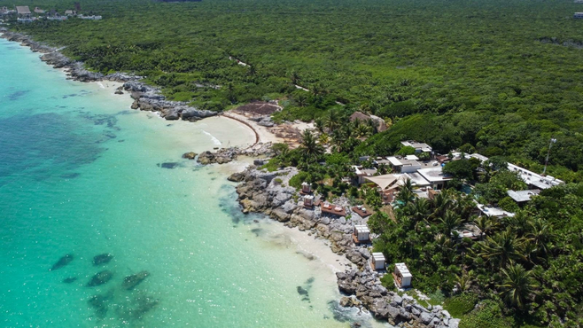Ariel view of Mi Amor in Jaguar National Park in Tulum.