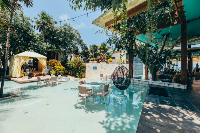 Relaxing area at Mi Amor in Tulum.