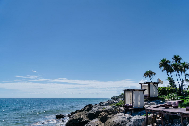 Private cabanas at Mi Amor in Tulum.