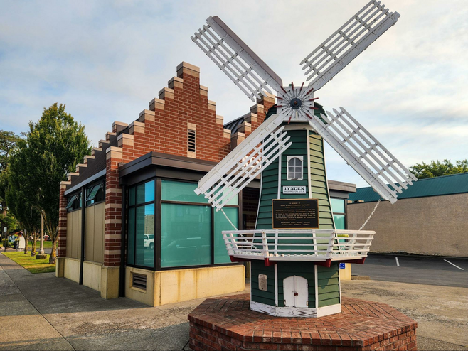 Small windmill in downtown Lynden
