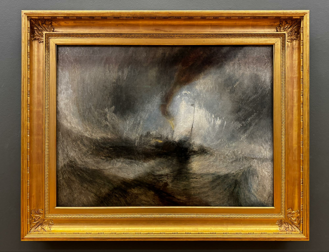 A seascape painting by J.M.W. Turner at the Tate Britain art museum, one of the things to do near Buckingham Palace.