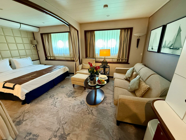 Inside view of ship cabin.