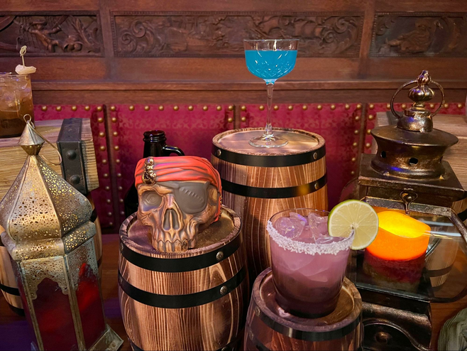 Assortment of Beak and Barrel themed cocktails.