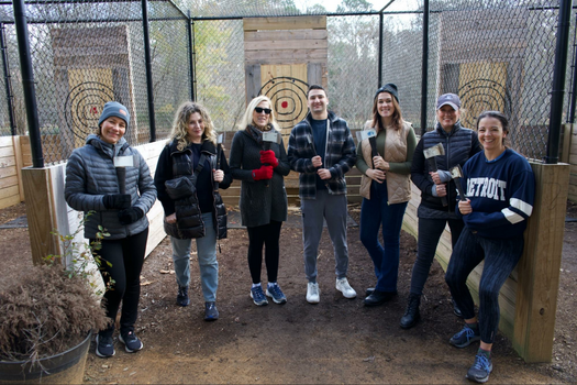 Axe throwing Barnsley Resort group activity