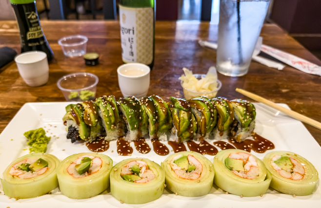 Sushi dinner at Tsunami in Columbia, South Carolina