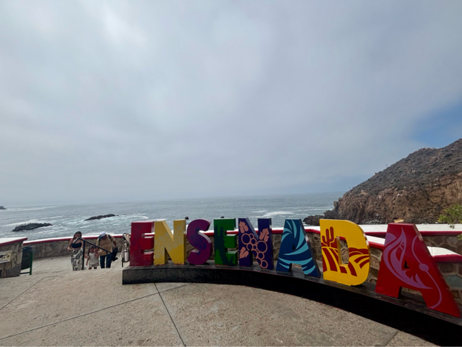 The colorful Ensenada sign located at the edge of the Blowhole flea market right next to the infamous blowhole.