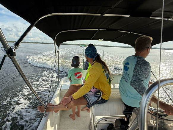 Boat ride with local captains to scalloping grounds in Kings Bay, Florida.