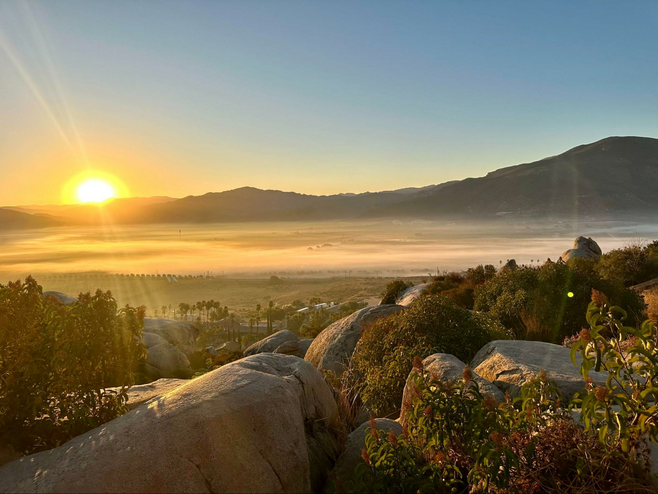 Sunrise over the Valle de Guadalupe.