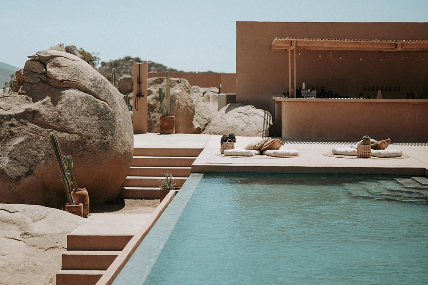 Photo of poolside at MIRA Earth Studios.