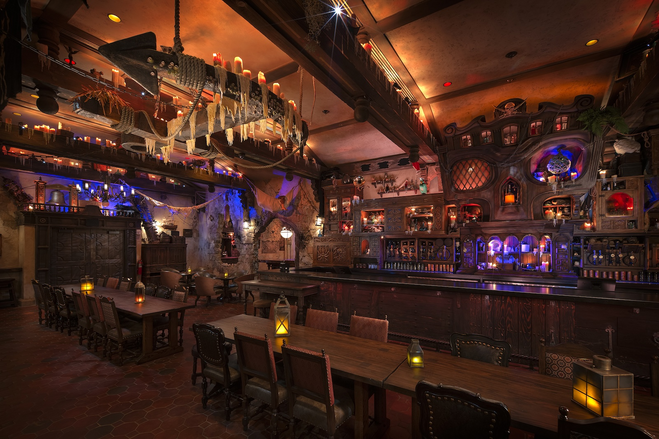 Pirate themed The Beak and Barrel bar at Disney World