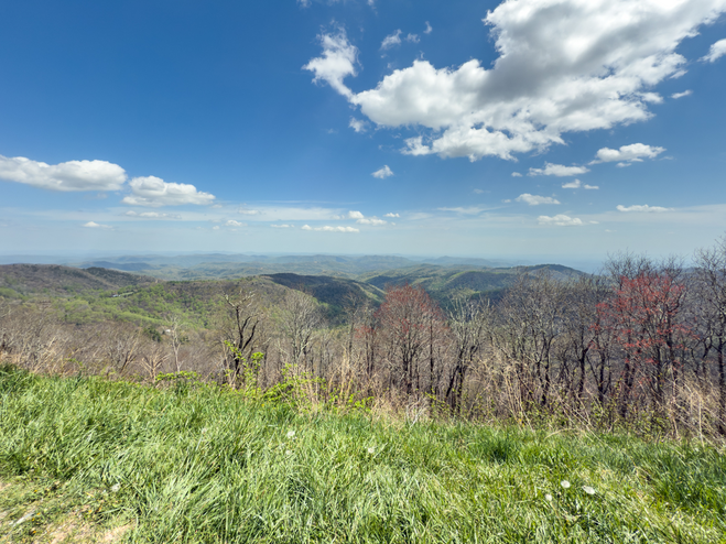 View of the Blue Ridge Mountains from the Blue Ridge Parkway near Blowing Rock, North Carolina.